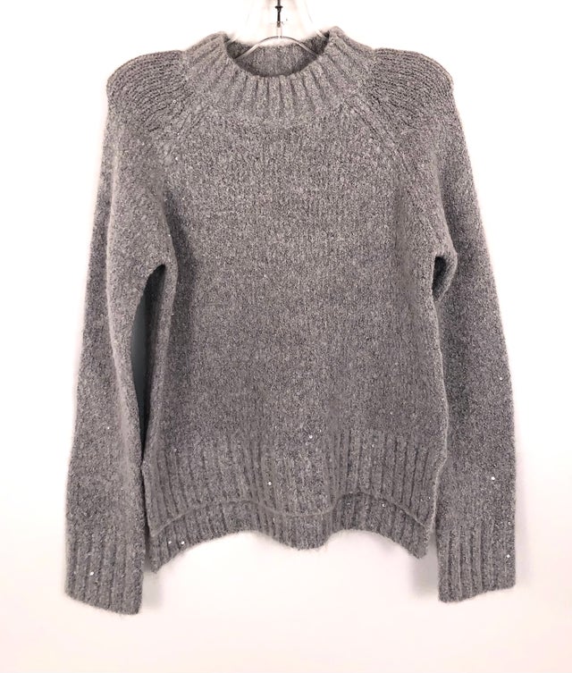 4342 Grey Mockneck Sweater with Sequins